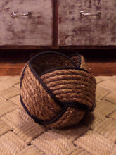 6" x 8" Rope Bowl-Manila and Navy - Alaska Rug Company