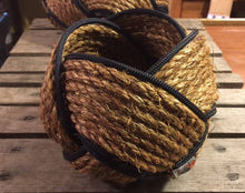 6" x 8" Rope Bowl-Manila and Navy - Alaska Rug Company