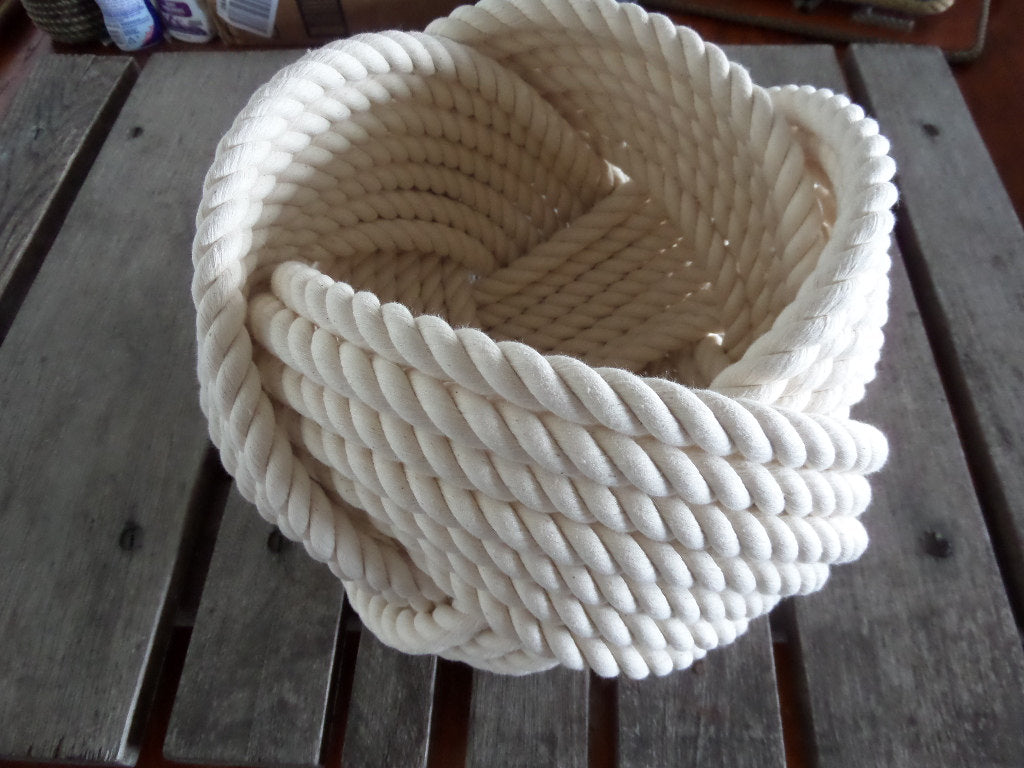 Rope Bowl Large White Cotton Rope Nautical Decor Kitchen Table