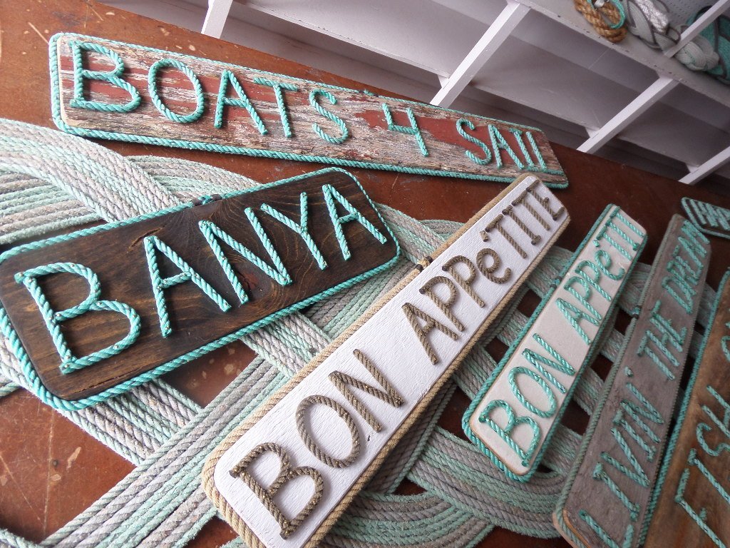 Custom Signs Made with Recycled Rope 