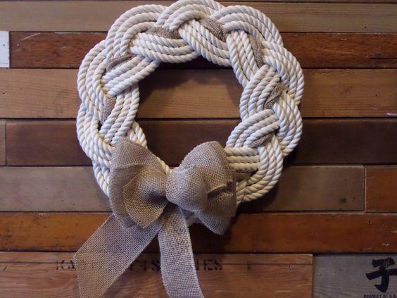 Rope Wreath Handcrafted Knotted Cotton