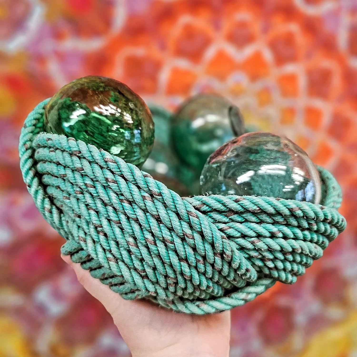 Repurposed Deep Sea Green | Salvaged Nautical Rope Decor