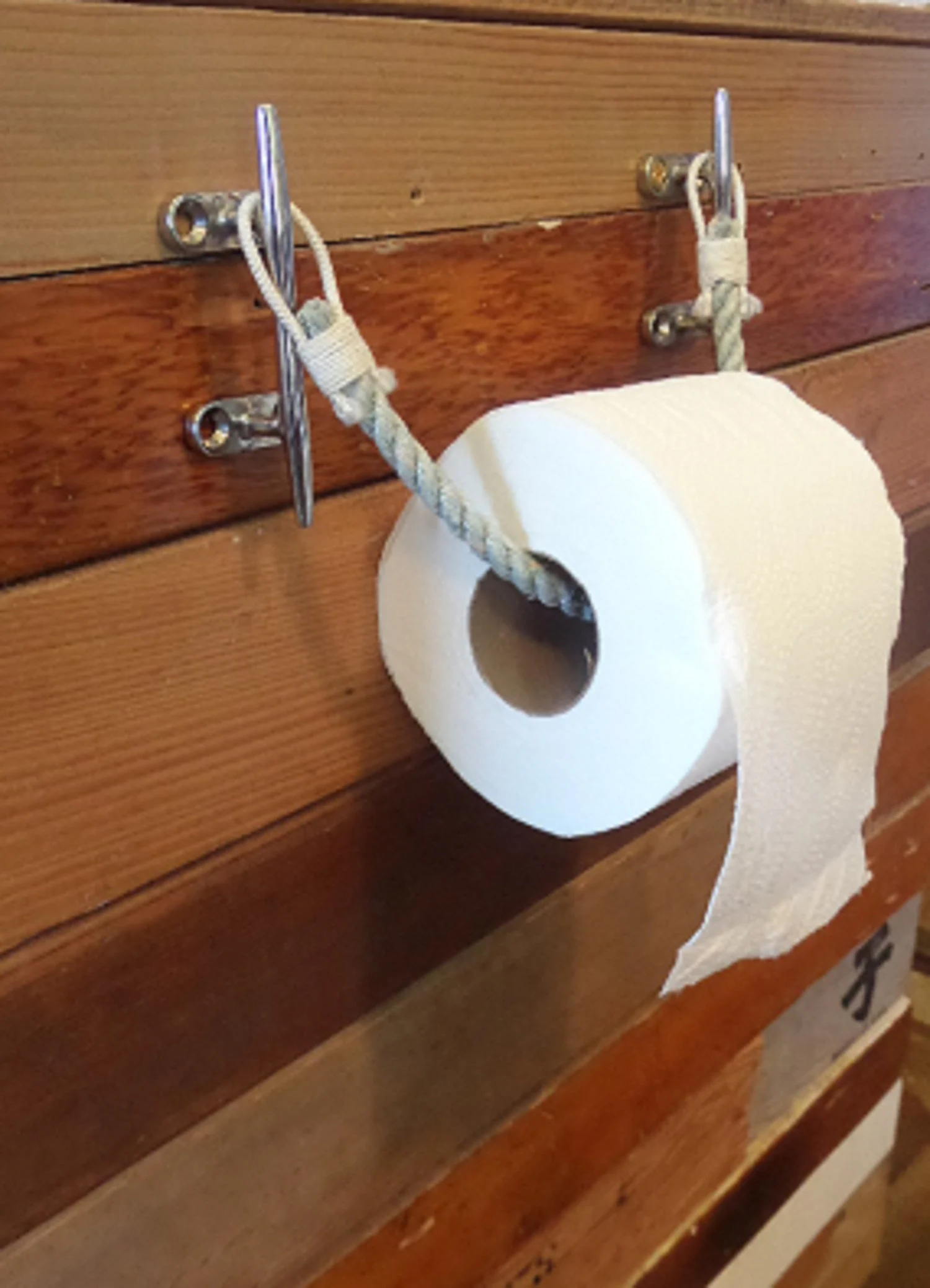 Custom Toilet Paper Holder with Cleats | Nautical Bathroom Decor