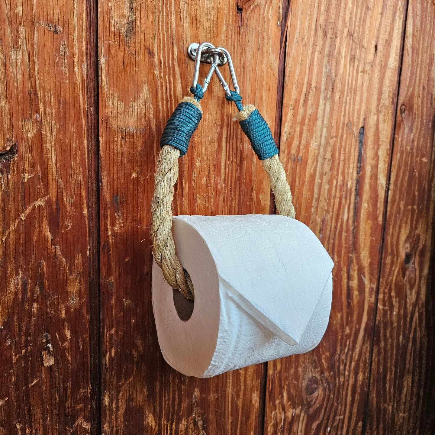 Manila Rope Toilet Paper Holder with U-Hook | Alaskan Nautical Bathroom Decor
