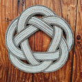 Silver & Speckled 5-Star Recycled Rope Trivet | Handwoven in Alaska