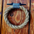 Black Stainless & Manila Rope Towel Ring | Handmade in Alaska