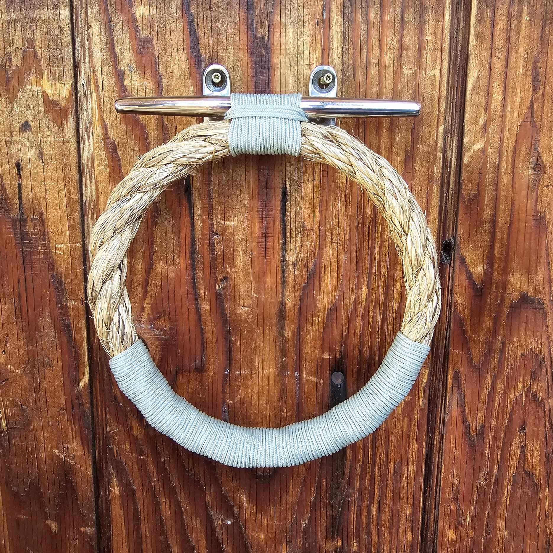 Rope Towel Ring Rack Manila with Double Accent