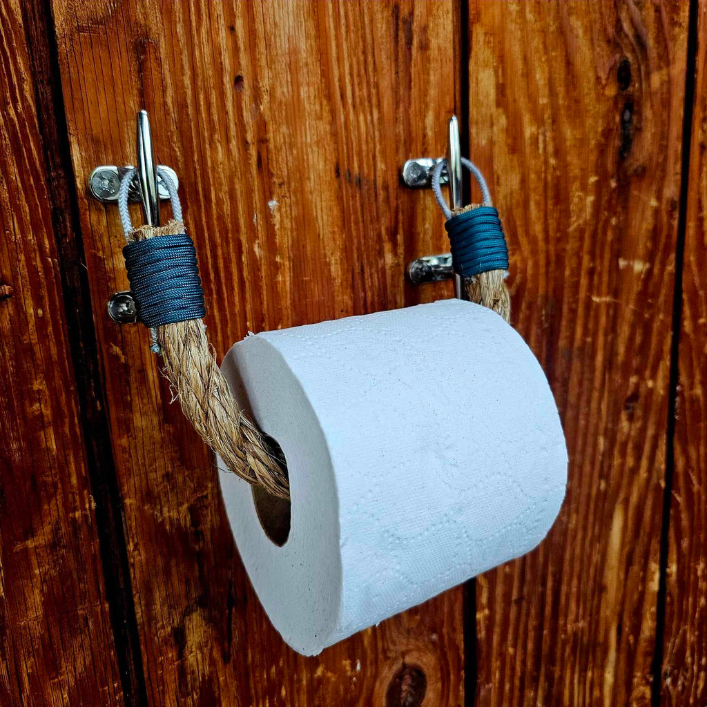 Manila Toilet Paper Holder with Cleats | Nautical Bathroom Decor