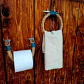 Manila Rope and Stainless Steel Cleat Towel Ring & Toilet Paper Holder Set  | Nautical Bathroom Decor