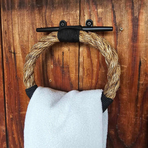 SET Manila Towel Ring + TP Holder Black Cleat DW