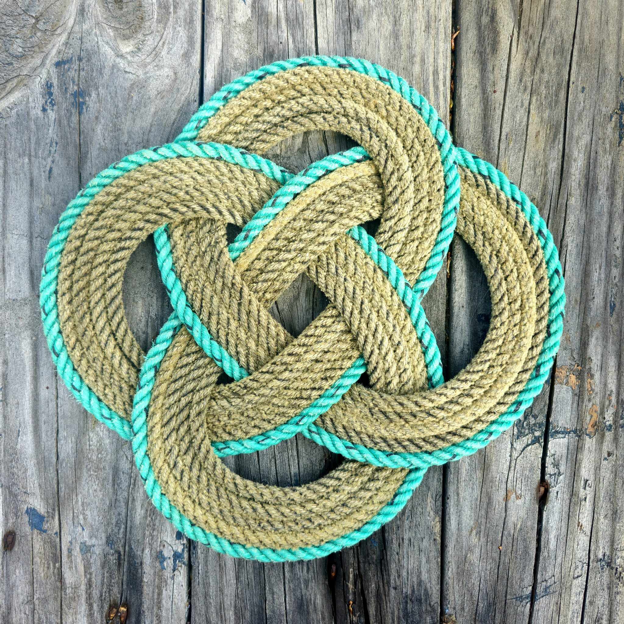 Rope Trivet Tan and Green