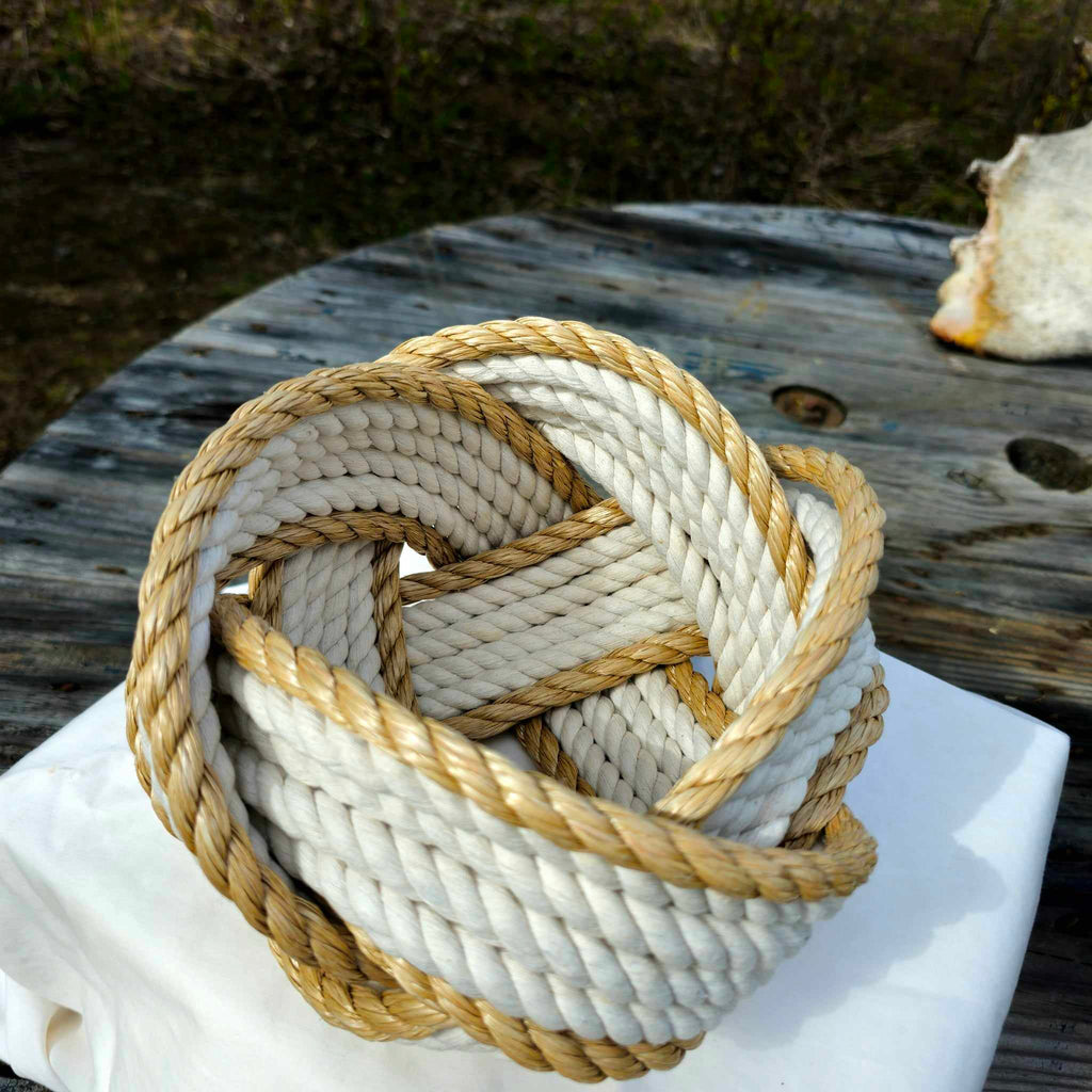 Off-White Cotton & ProManila Nautical Rope Bowl | Handwoven in Alaska