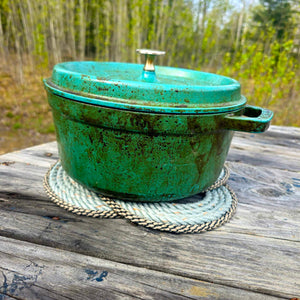 Rope Trivet Placemat Recycled Silver + Speckled