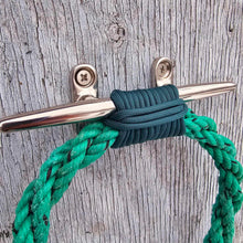 Rope Towel Ring With Stainless Steel Cleat -Green