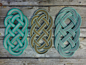 24" x 12" Centerpiece Trivet Silver and Green