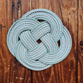 Silver & Green Recycled Rope Trivet | Handwoven in Alaska