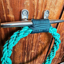 Rope Towel Ring With Stainless Steel Cleat -Green