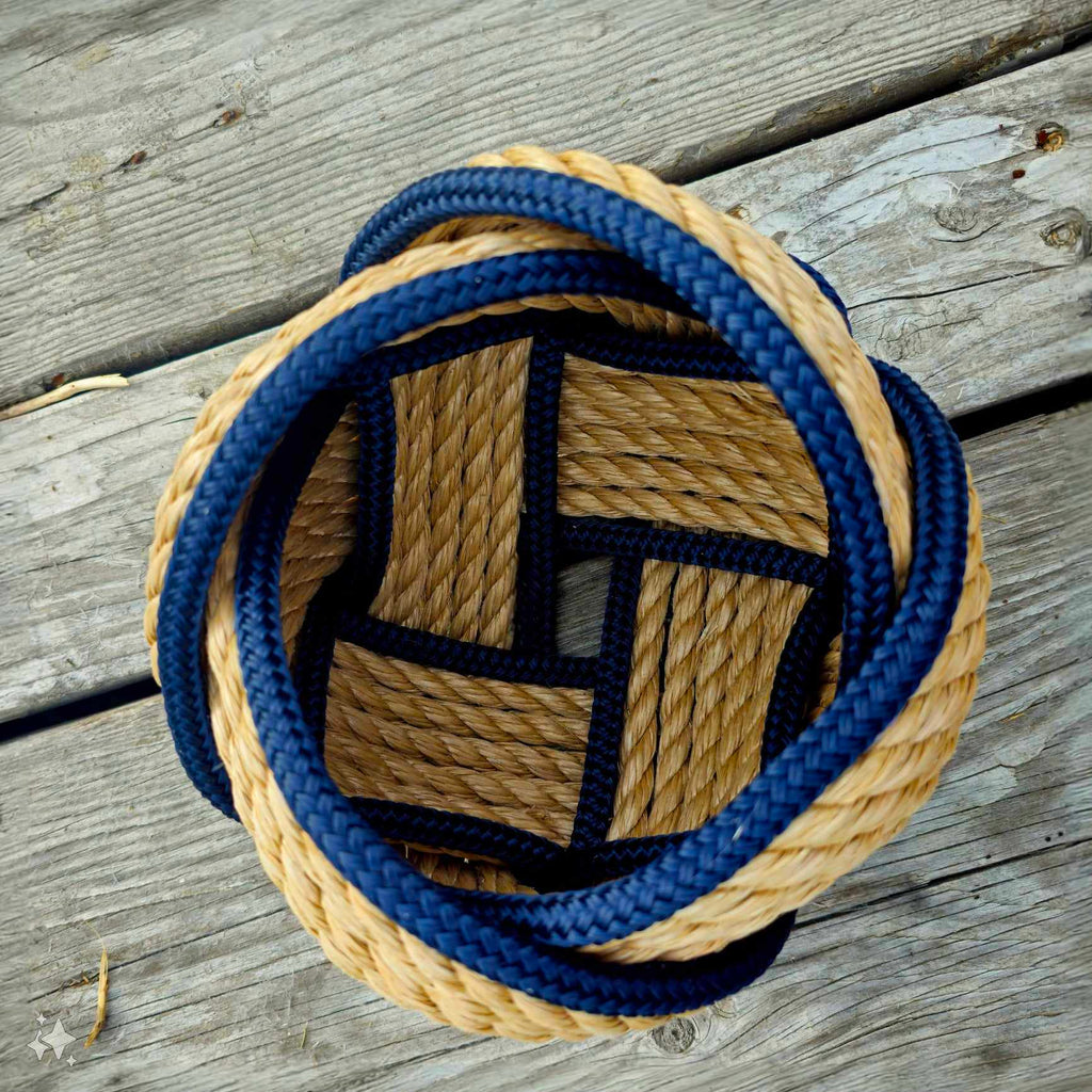 Nautical Navy Woven Rope Bowl | Alaskan Maritime Home Decor