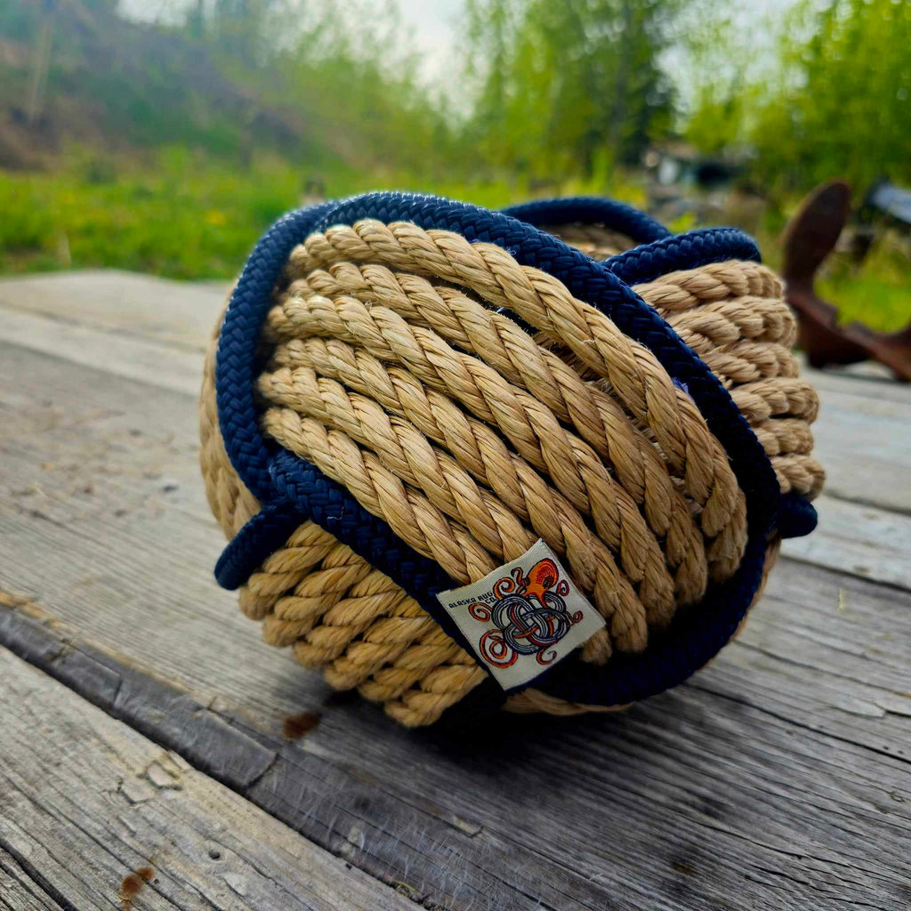 Nautical Navy Woven Rope Bowl | Alaskan Maritime Home Decor