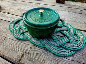 24" x 12" Centerpiece Trivet Silver and Green