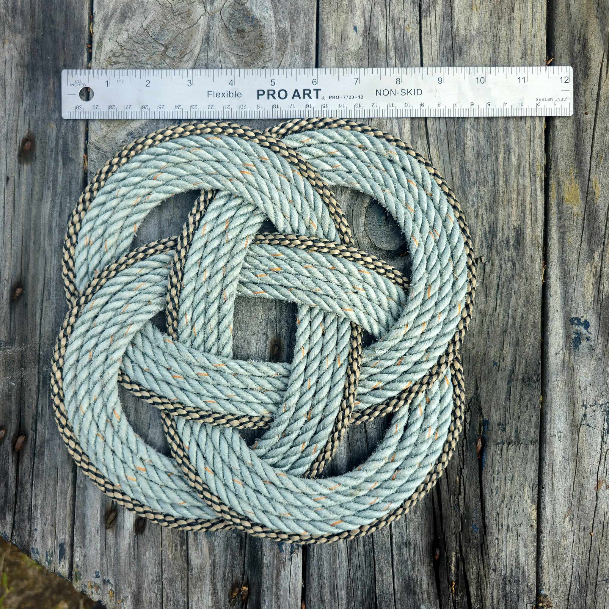 Rope Trivet Placemat Recycled Silver + Speckled Outside