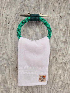 Rope Towel Ring With Stainless Steel Cleat -Green