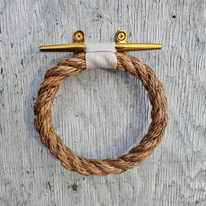 Manila Towel Ring with Brass Cleat