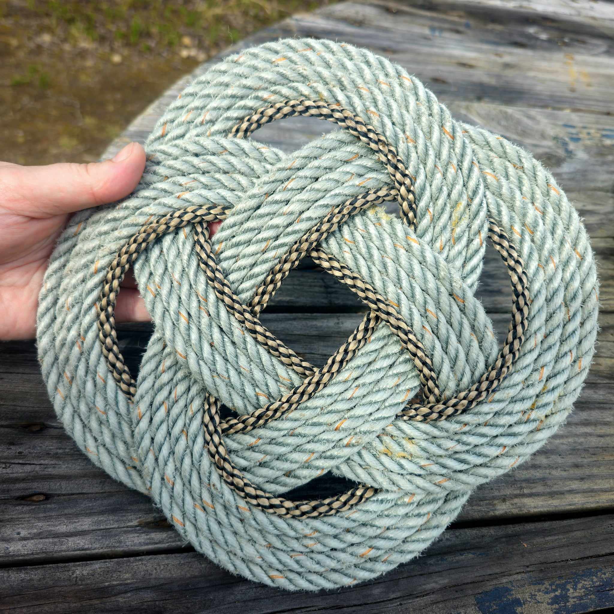 Rope Trivet Placemat Recycled Silver + Speckled Inside