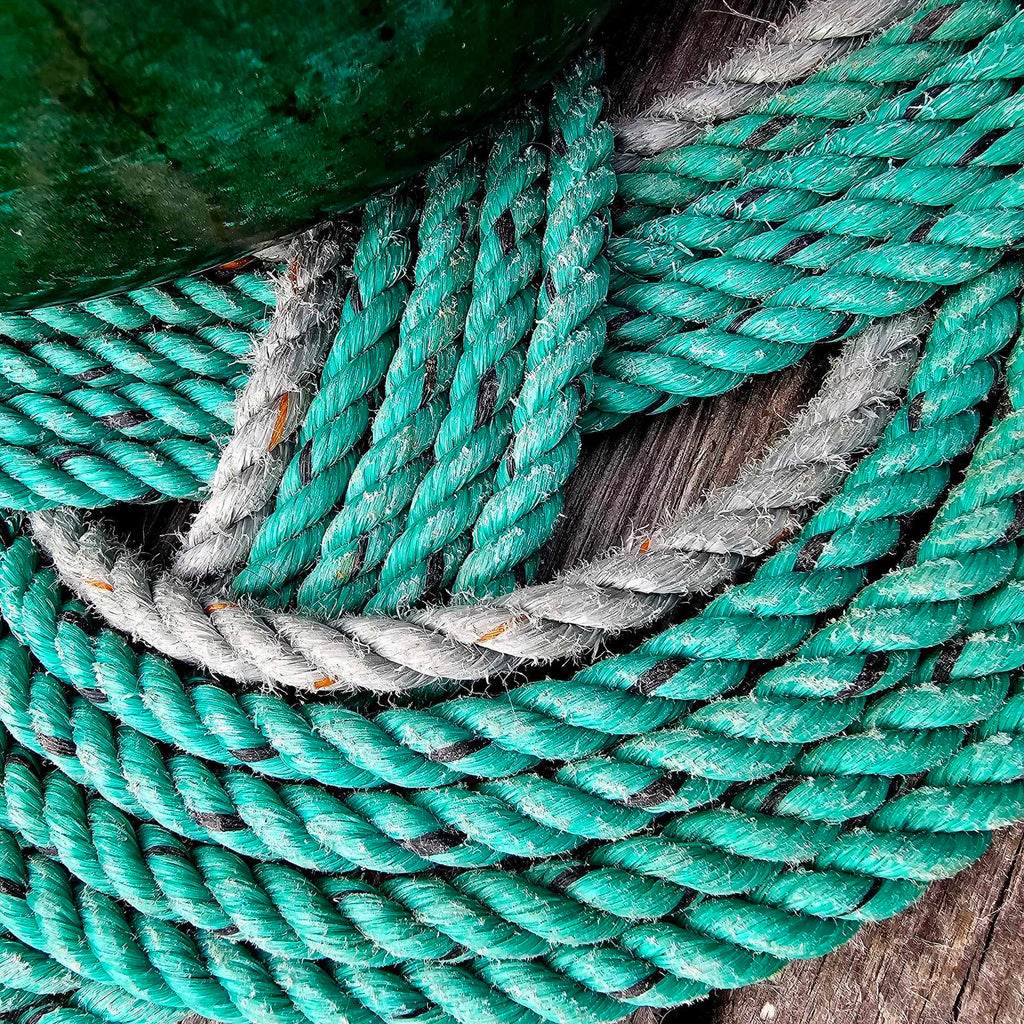 Green & Silver Recycled Rope Trivet | Handwoven in Alaska