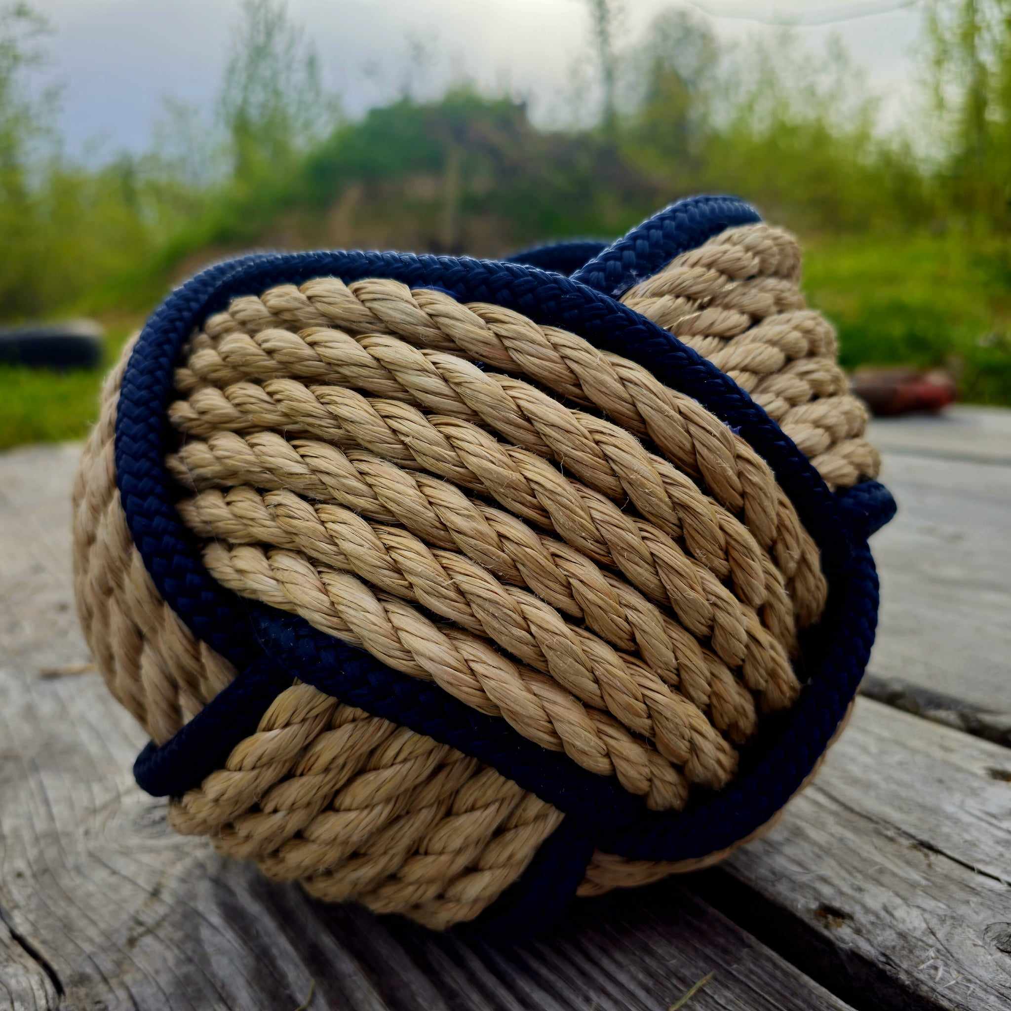 Nautical Navy Woven Rope Bowl | Alaskan Maritime Home Decor