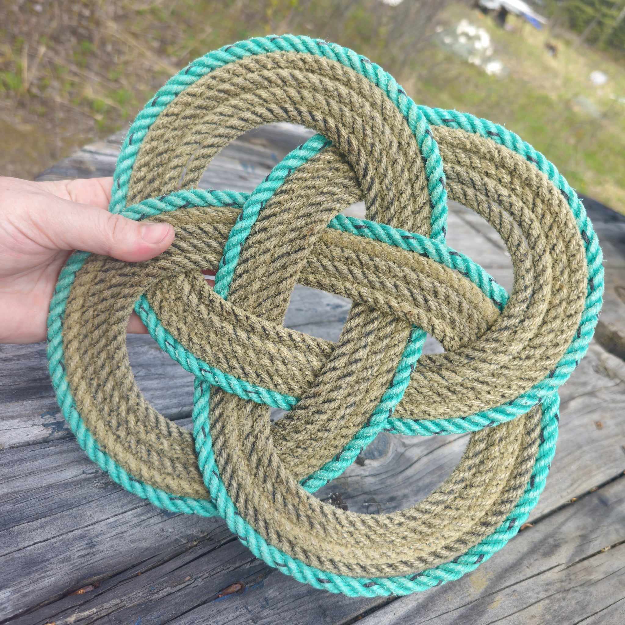 Rope Trivet Tan and Green