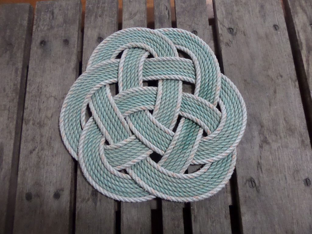 Green and Silver Rope Trivet