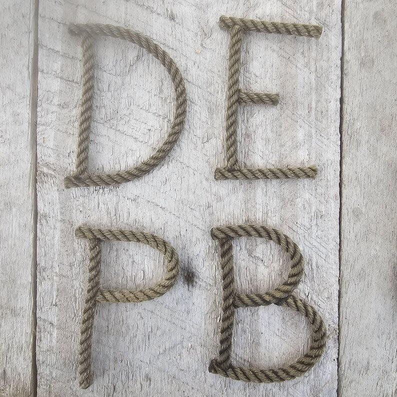 4 Inch Rope Letter / Number MADE TO ORDER
