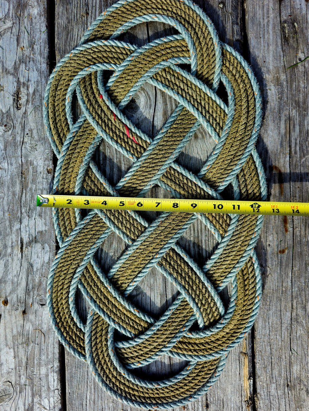 Silver & Gold Recycled Rope Centerpiece Trivet | Handwoven in Alaska