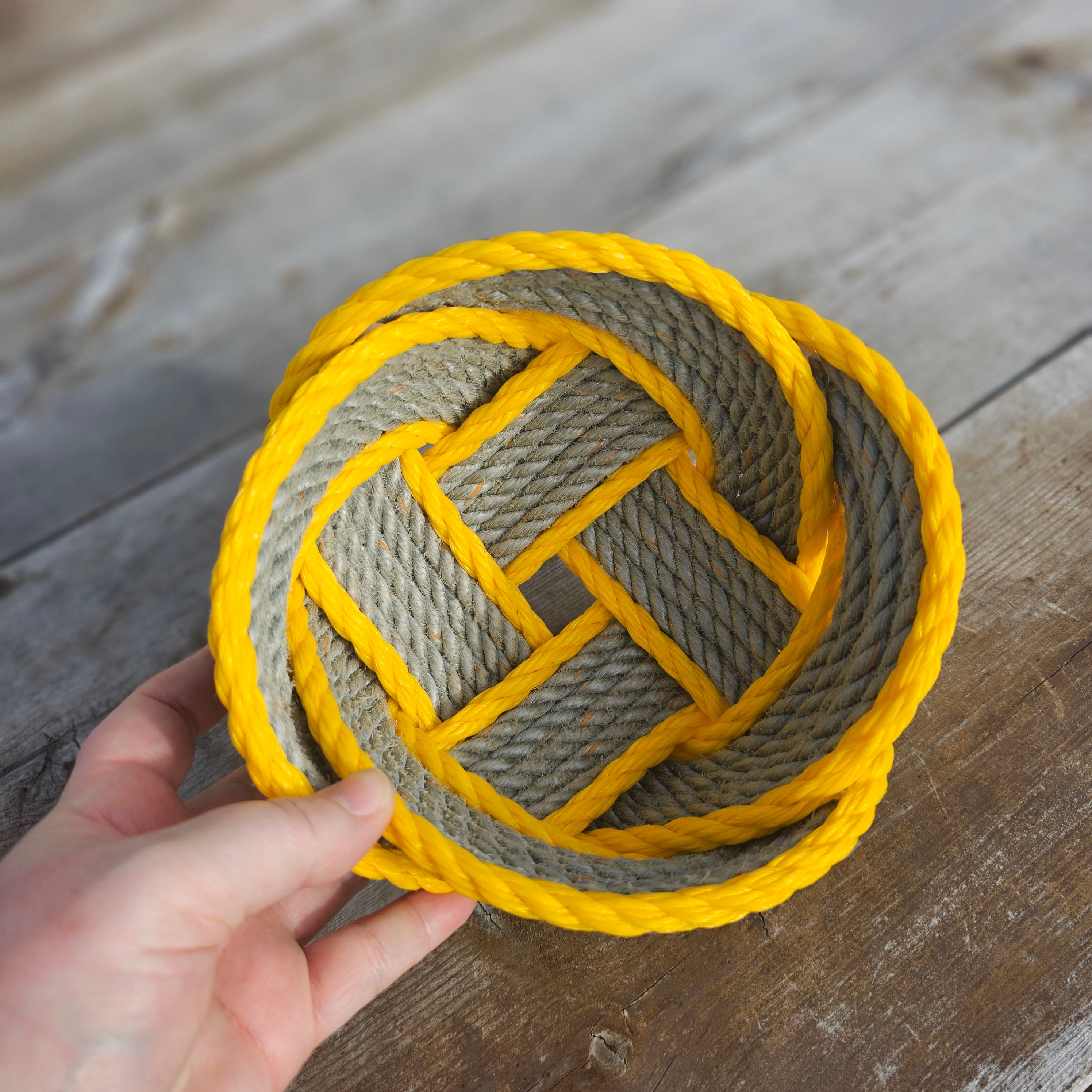 5 x 6 Grey and Yellow Rope Basket
