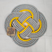 Rope Trivet Placemat Recycled Silver + Yellow