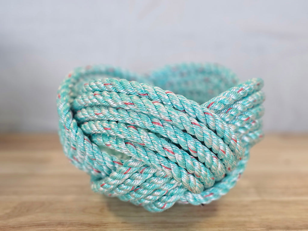 Crabby Blue Handwoven Rope Bowl | Alaskan Fishing Rope Decor