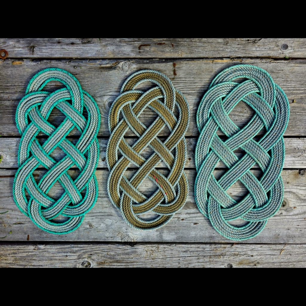 Crabby Blue & Silver Ocean Plait Table Runner | Large Alaskan Rope Centerpiece