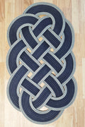 Navy & Silver Rope Rug 24" x 36" | Handwoven in Alaska