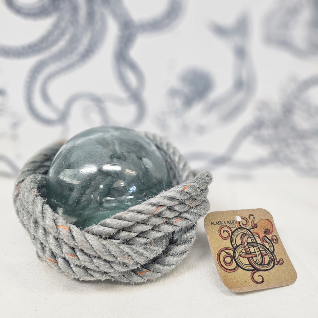 Ukidama Nest | Handwoven Alaskan Fishing Rope Cradle for Glass Floats