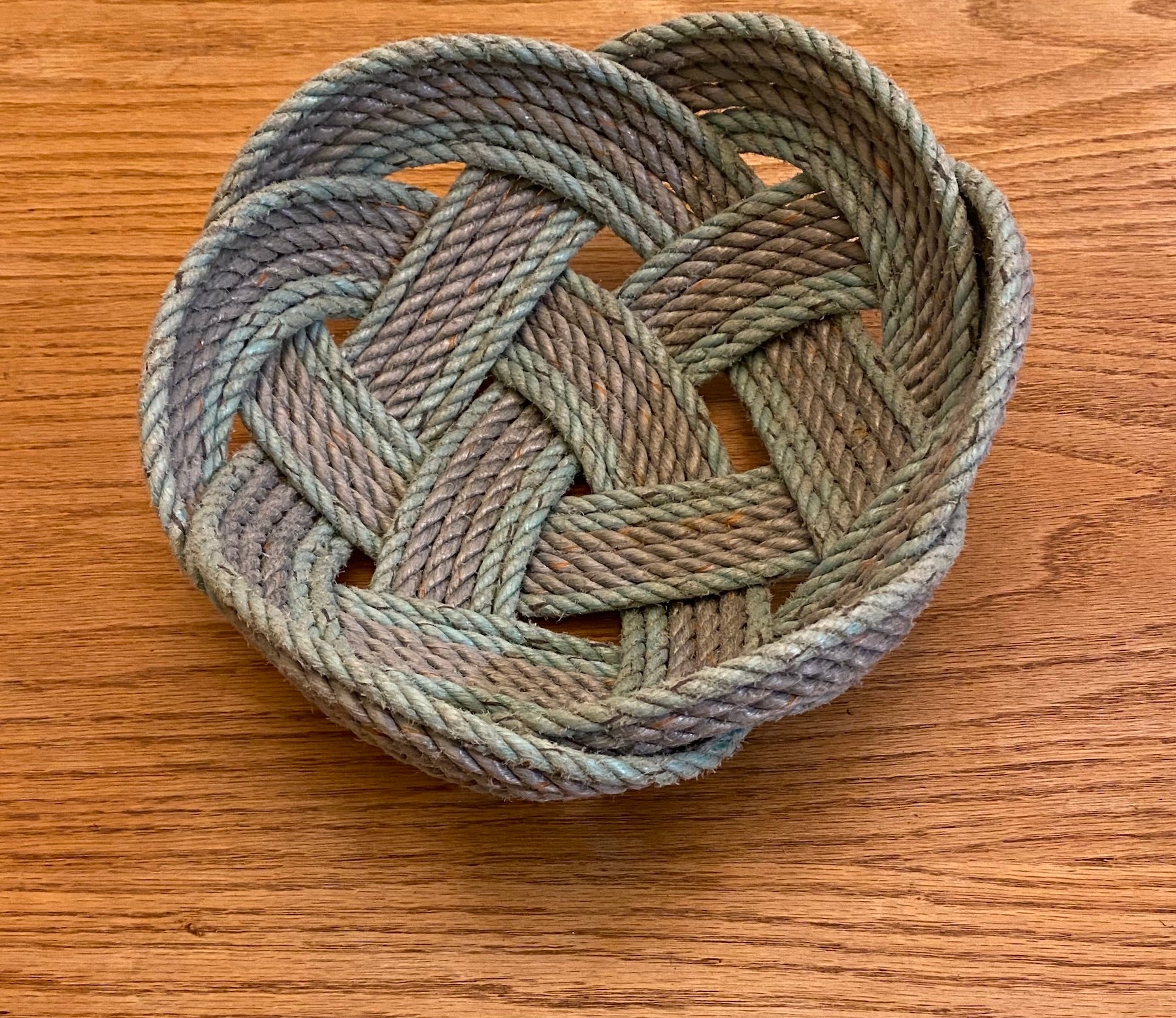 Silver with Green Accent Bowl 10" x 6"