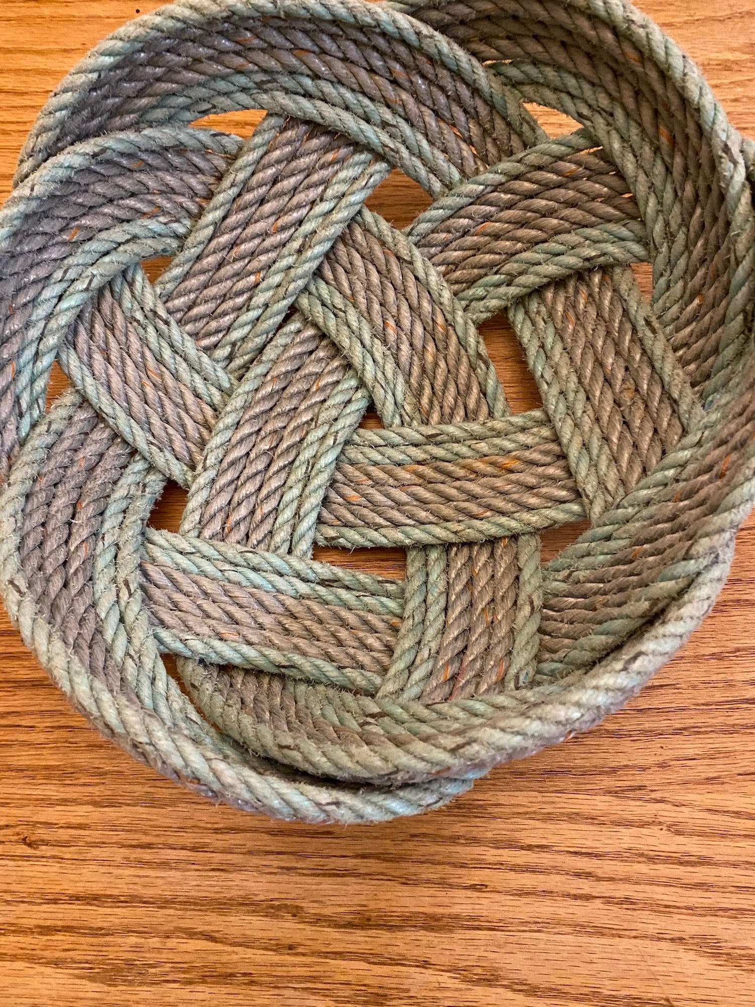 Silver with Green Accent Bowl 10" x 6"