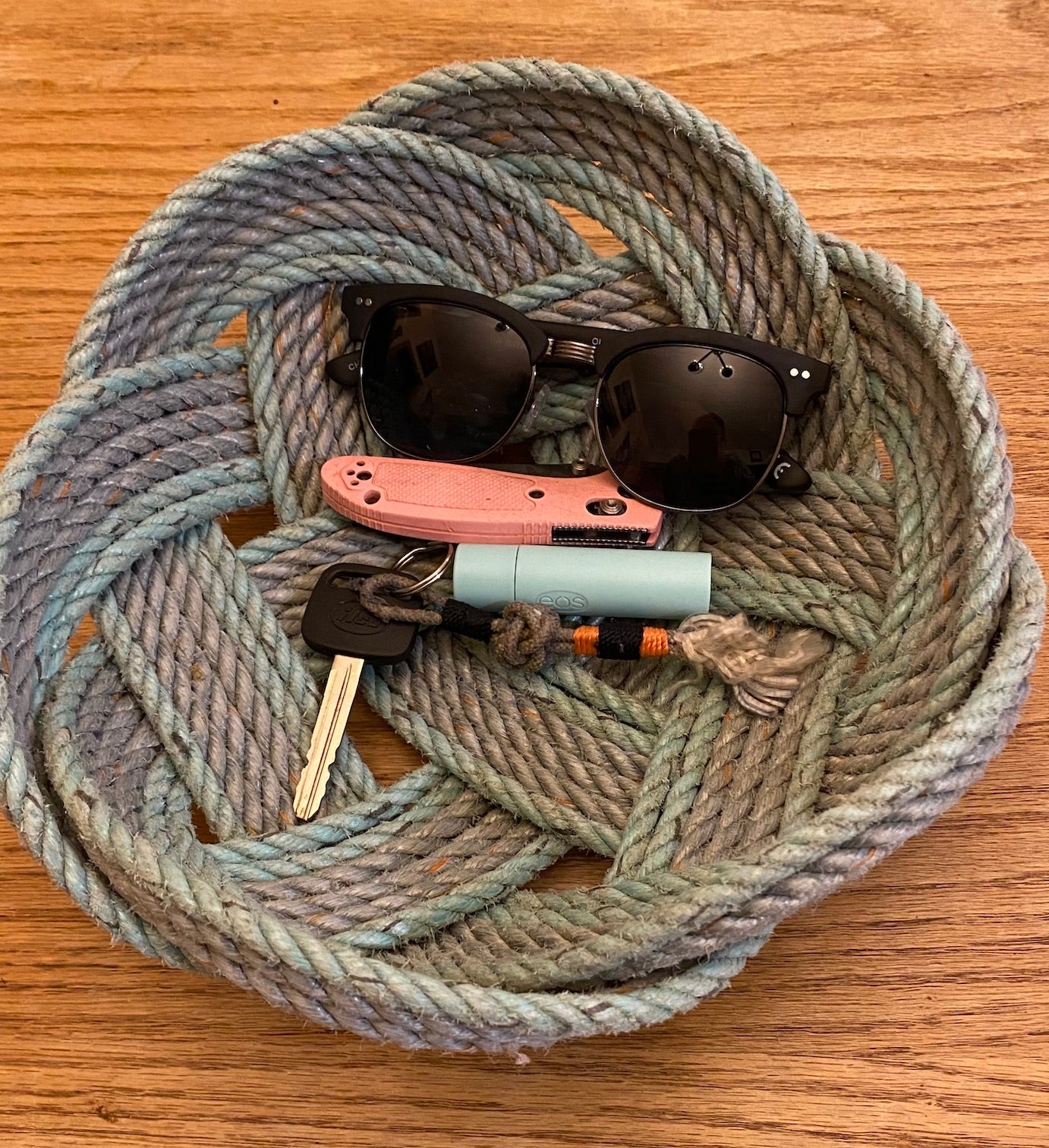 Silver with Green Accent Bowl 10" x 6"