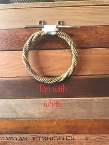 Tan Rope Towel Ring Rack - Alaska Rug Company