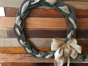 Rope Wreath 24” Diameter- Knotted Recycled Rope-