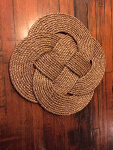 24" Round Rope Rug Natural Manila Rope Doormat