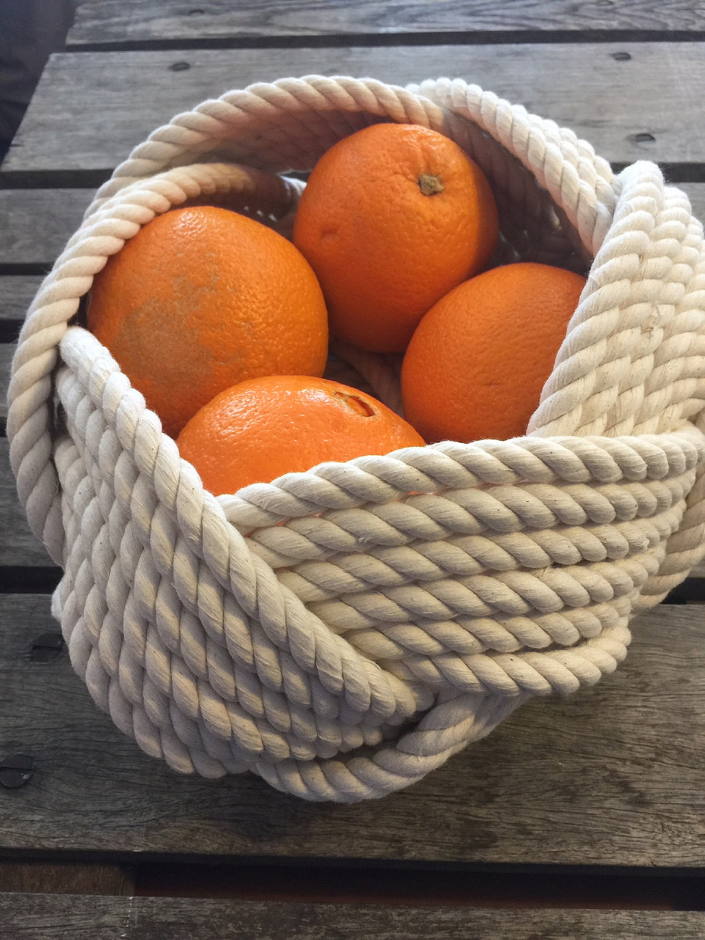 Handwoven Off-White Cotton Rope Bowl 9" x 6"| Nautical Home Storage