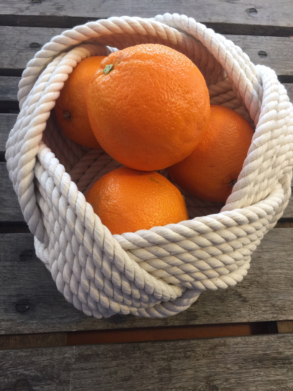 Handwoven Off-White Cotton Rope Bowl 9" x 6"| Nautical Home Storage