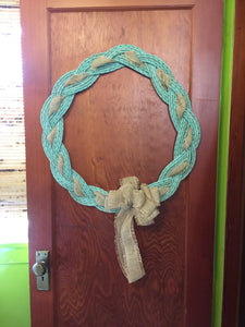 Rope Wreath 24” Diameter- Knotted Recycled Rope-