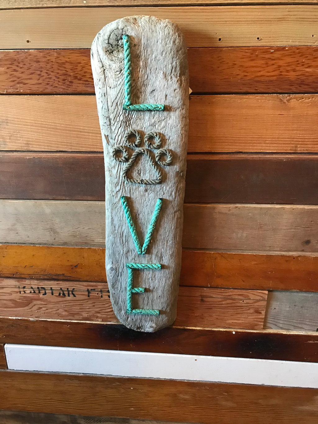 LOVE with Paw Print Wall Hanging (VERTICAL)